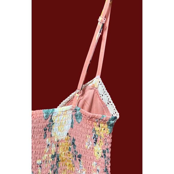 Rue 21 - Women's Summer Sleeveless High Low Hem Ruffle Floral Dress - Pink - XXS - Picture 13 of 16